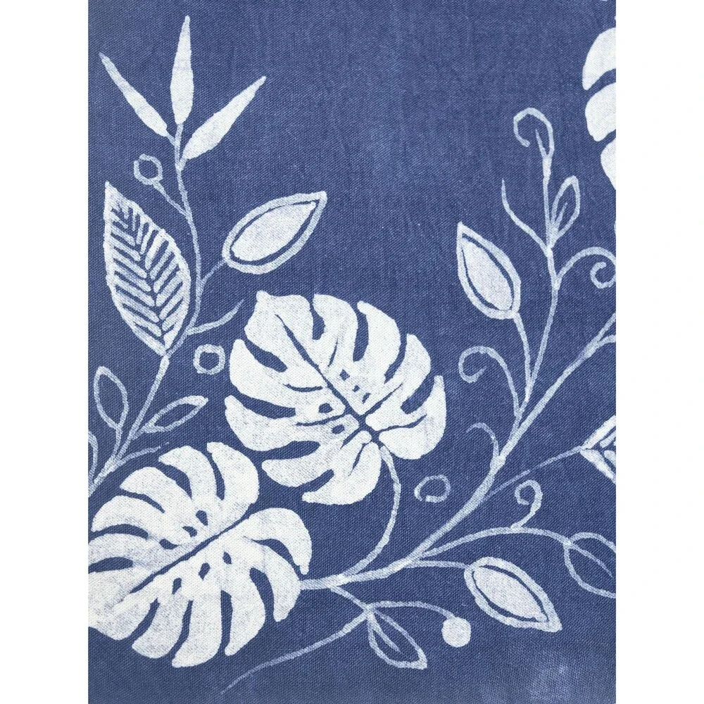 Handmade Indigo Batik Monstera Placemats, Botanical Table Mats, Kitchen Dining